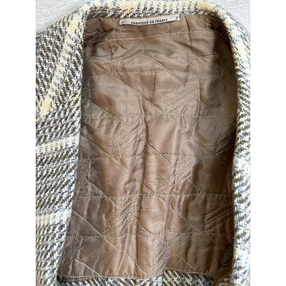 Daniel Hechter Mens Sport Coat Blazer Vintage Plaid Neutral Wool Heavy Alpaka O/ - Picture 6 of 11